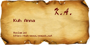 Kuh Anna névjegykártya